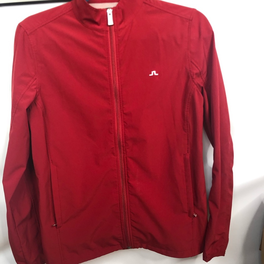 J. lindeberg jacket womens M zip up red pockets